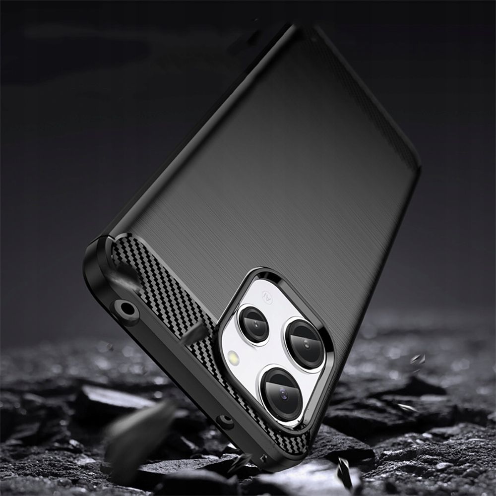 Xiaomi Redmi 12 Tech-Protect TPUCarbon Fiber TPU Protective Case Cover, Black