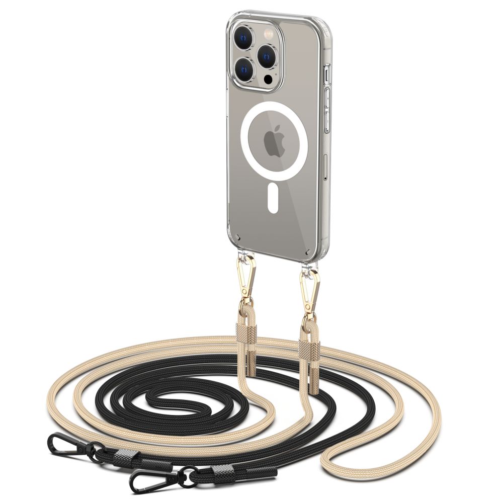 Dėklas Tech-Protect FlexAir Chain MagSafe skirtas iPhone 15 Pro, juodas/smėlinis