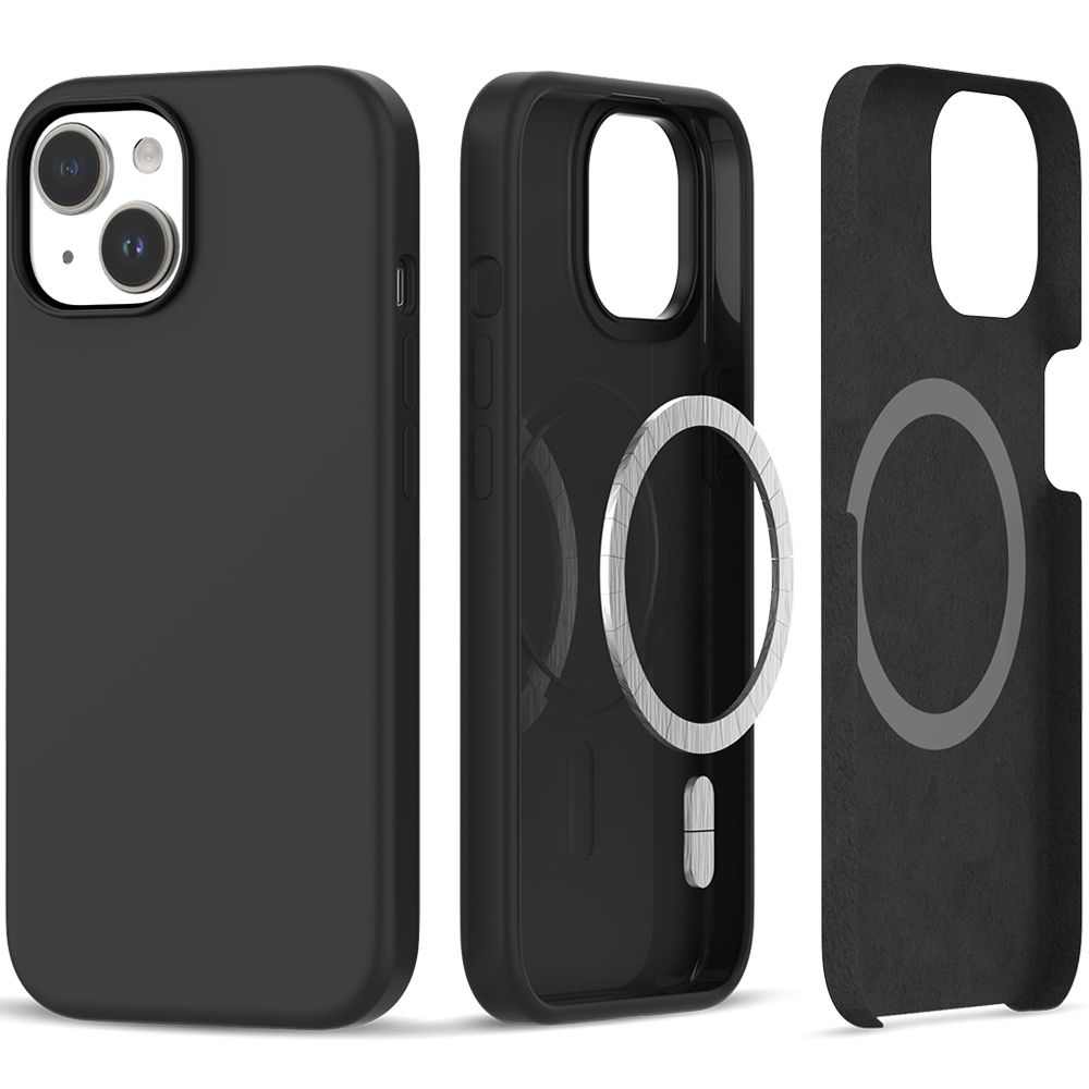 Tech-Protect Silicone MagSafe dėklas skirtas iPhone 15, Matte Black