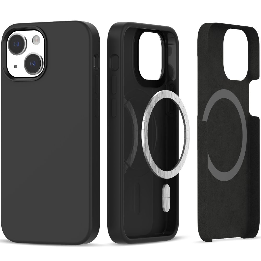 Tech-Protect silikoninis dėklas iPhone 13 / 14 su MagSafe, juodas
