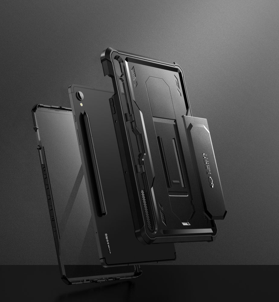 Samsung Galaxy Tab S9 (SM-X710, SM-X716B) Tech-Protect Kevlar Pro Cover Case, Black