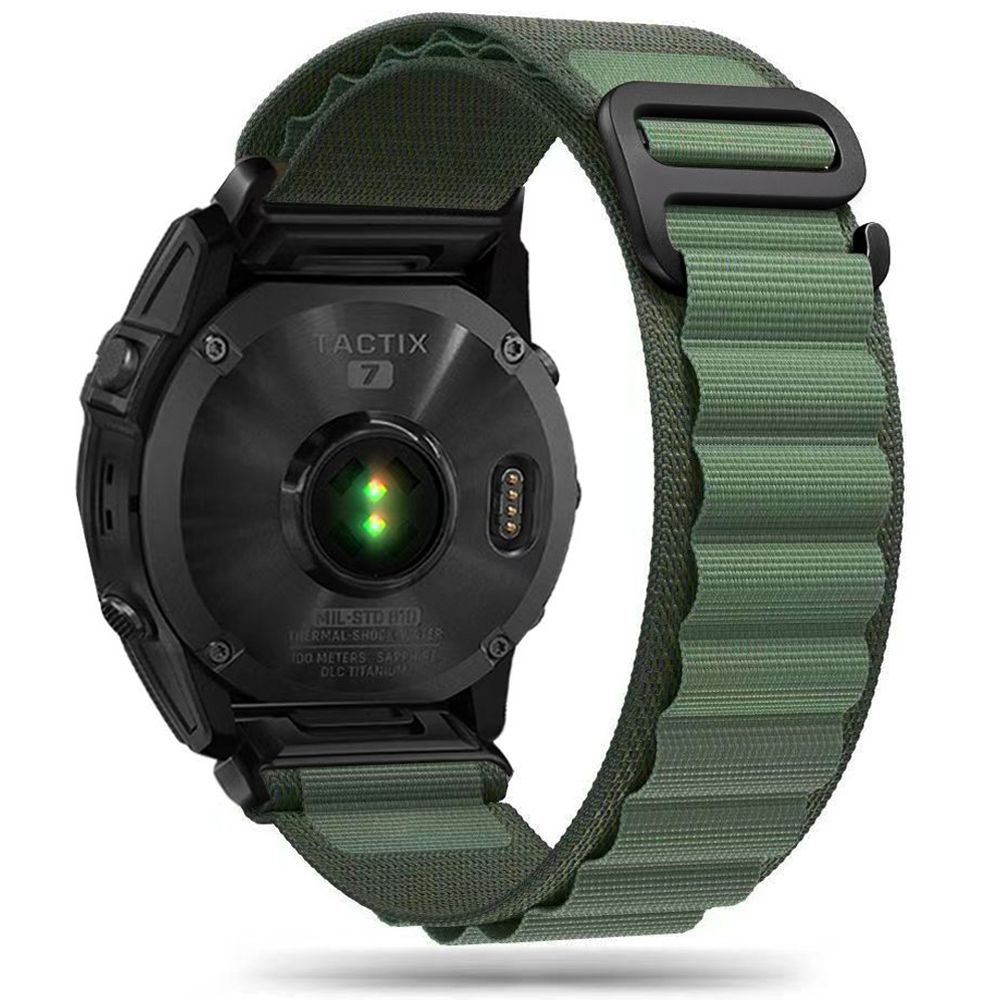 Tech-Protect Nylon Pro dirželis Garmin Fenix 5 / 6 / 6 Pro / 7, tamsiai žalias