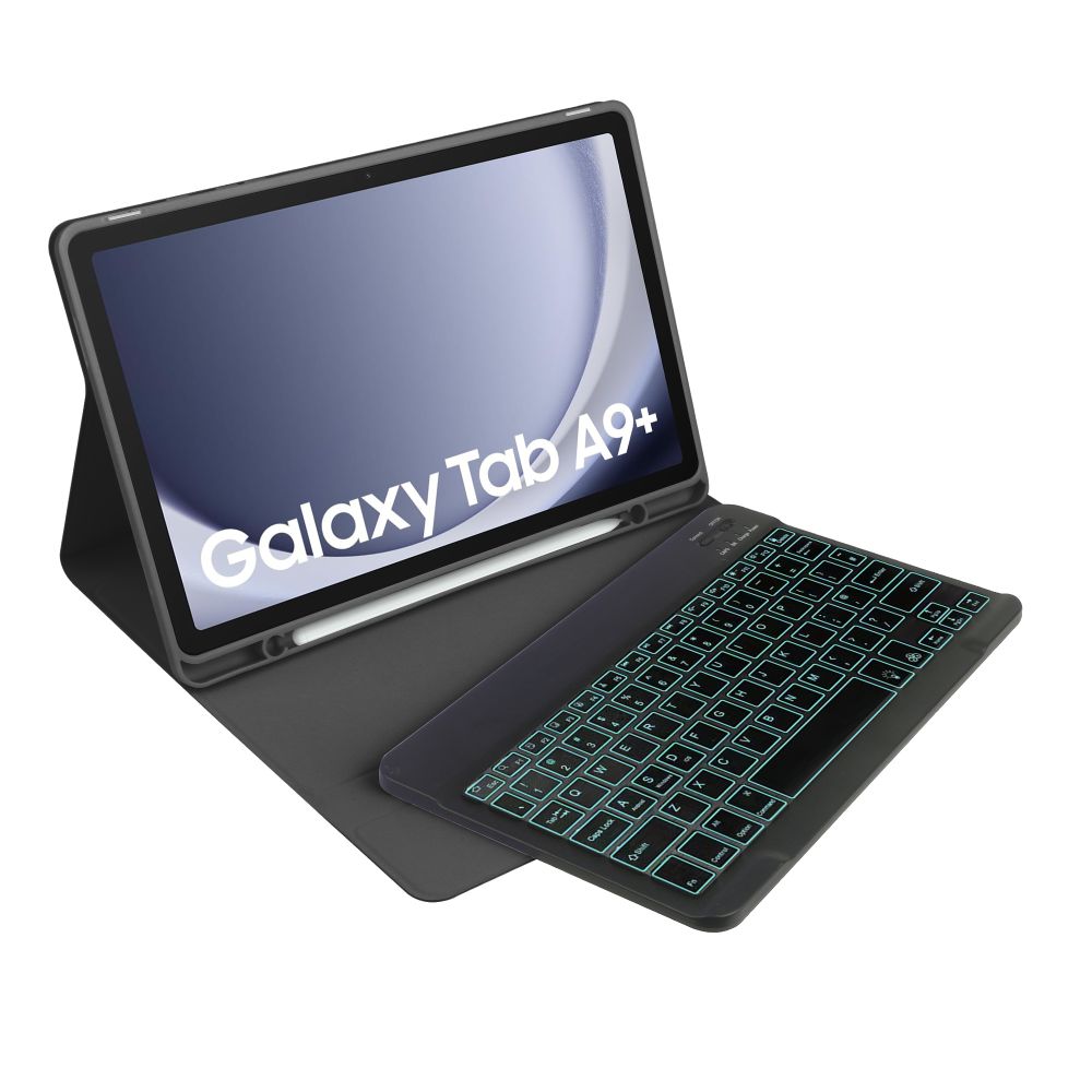 Tech-Protect SC Pen dėklas Samsung Galaxy Tab A9+ Plus su Bluetooth klaviatūra, juodas