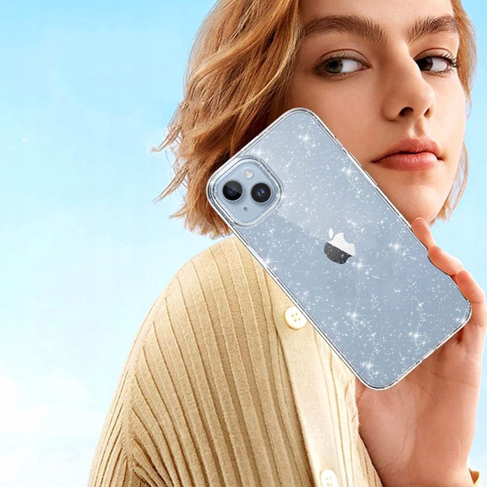 Tech-Protect FlexAir Hybrid dėklas, skirtas Samsung Galaxy S23 FE, Clear-Glitter
