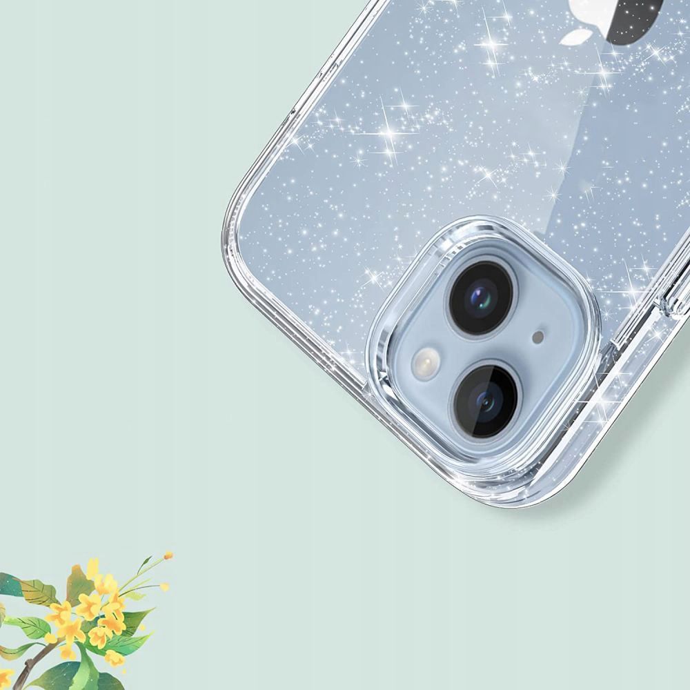 Tech-Protect FlexAir Hybrid dėklas, skirtas Samsung Galaxy S23 FE, Clear-Glitter
