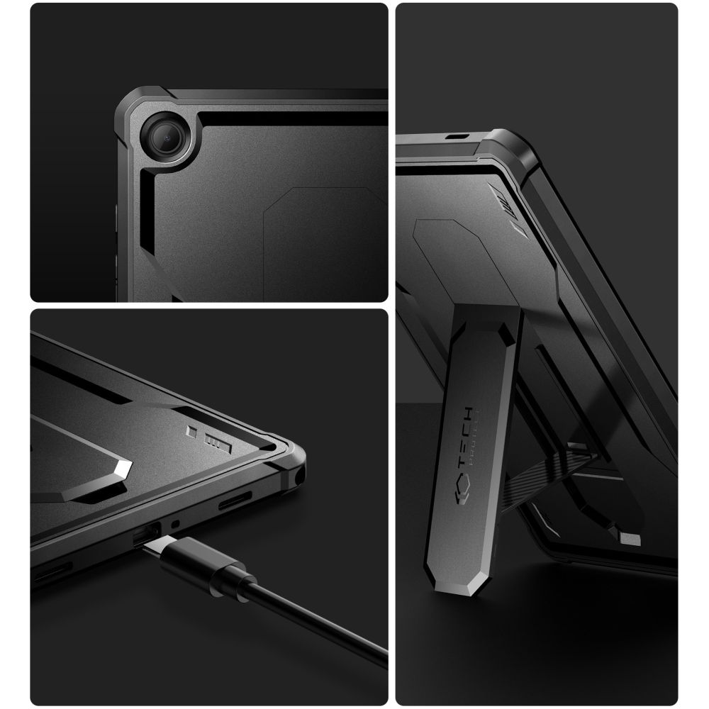Samsung Galaxy Tab A9+ Plus (SM-X210, X215, X216B) Tech-Protect Kevlar Pro Cover Case, Black
