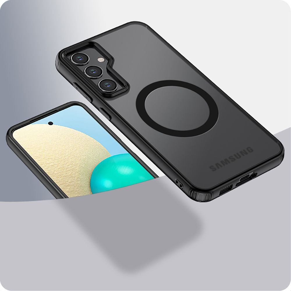 Tech-Protect MagMat MagSafe dėklas Samsung Galaxy A55 5G telefonui, matinė juoda