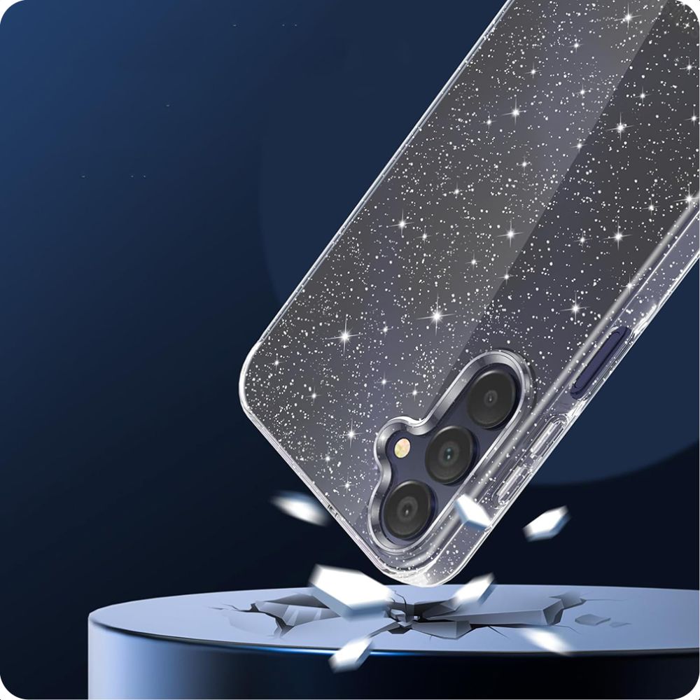 Samsung Galaxy A55 ( SM-A556B/DS ) Tech-Protect FlexAir Case Cover, Transparent and Glitter