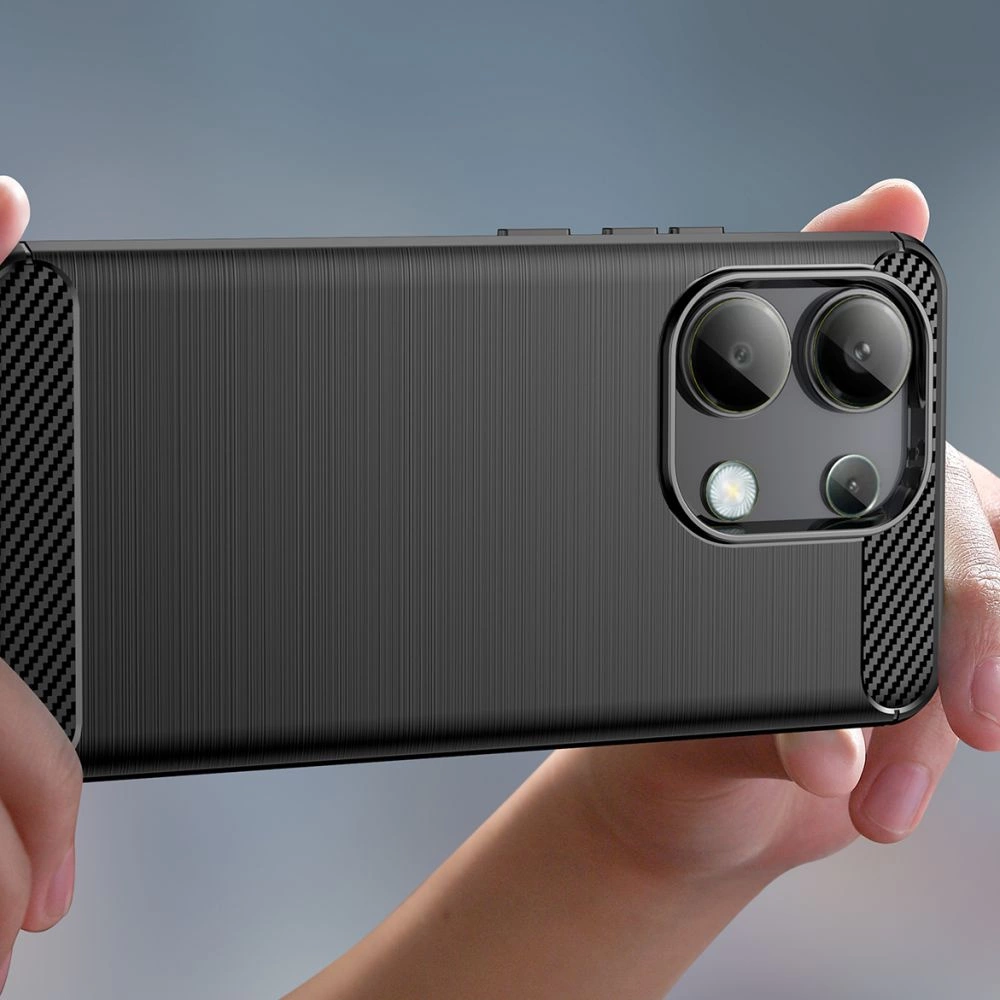 Xiaomi Redmi Note 13 4G / LTE Tech-Protect TPUCarbon Fiber TPU Protective Case Cover, Black
