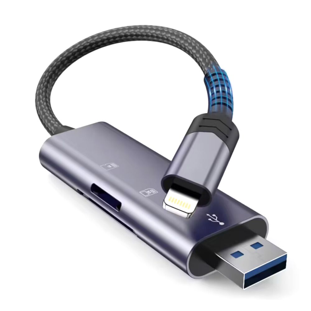 Tech-Protect UltraBoost SD/micro SD Card Reader Lightning / USB-A, Gray
