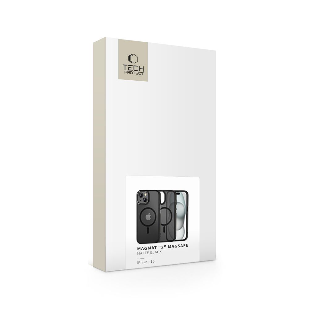 Tech-Protect dėklas iPhone 15 MagMat 2 MagSafe, matinis juodas