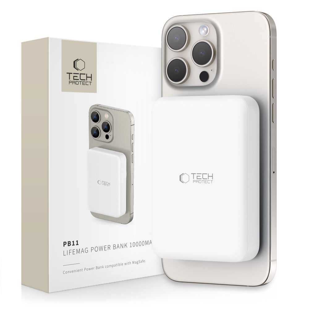 Tech-Protect LifeMag PB11 MagSafe Powerbank 10000mAh, White