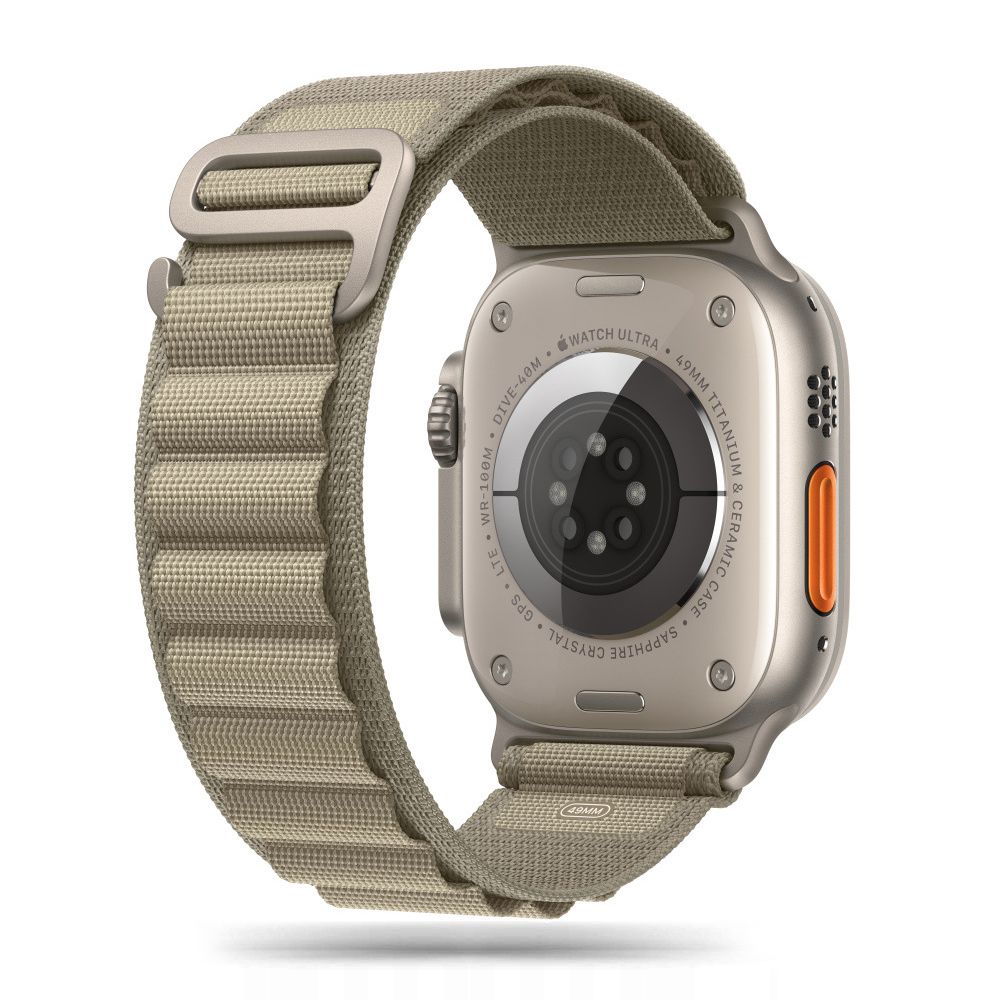 Tech-Protect Nylon Pro dirželis Apple Watch (42/44/45/49 mm), Titanium Olive