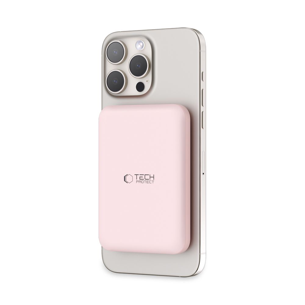 Tech-Protect LifeMag PB10 išorinė baterija su MagSafe 5000mAh, rožinė