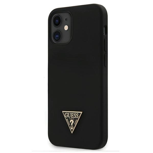 Guess GUHCP12SLSTMBK iPhone 12 mini 5,4\" black hardcase Silicone Triangle Logo