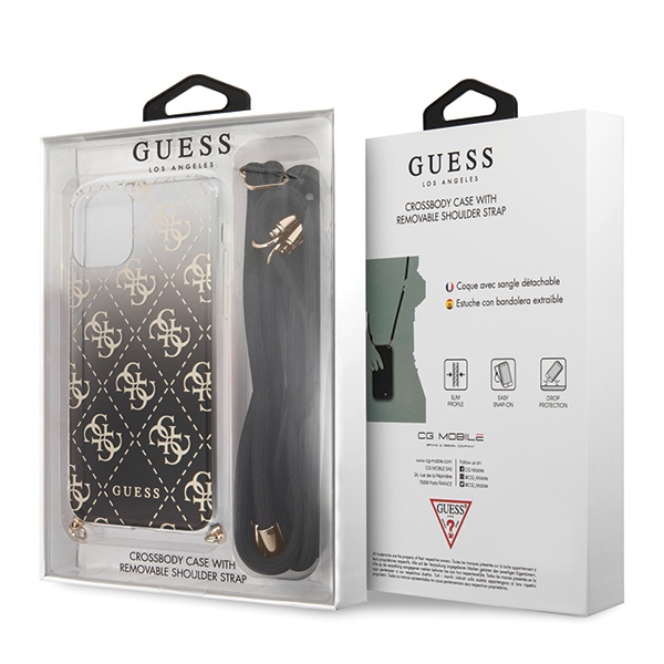 Guess GUHCN65WO4GBK iPhone 11 Pro Max dėklas 4G Gradient, juodas