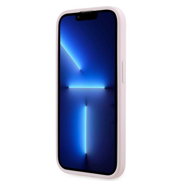 Karl Lagerfeld dėklas iPhone 14 Pro Max Diagonal Quilted Script, rožinis
