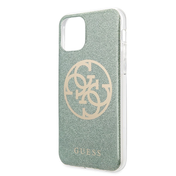 Guess 4G Circle Glitter dėklas iPhone 11 Pro Max, chaki
