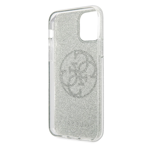 Guess 4G Circle Glitter dėklas iPhone 11 Pro Max, chaki