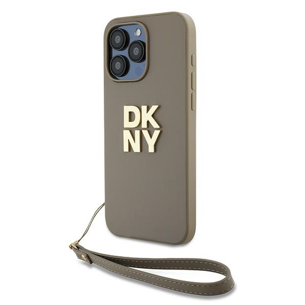 DKNY iPhone 15 Pro Max Case Wrist Strap Stock Logo, Beige