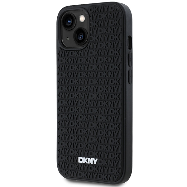 Dkny iPhone 15 / 14 / 13 Case 3D Rubber Repeat Pattern, Black