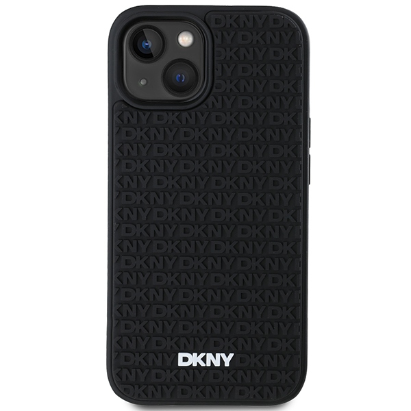 Dkny iPhone 15 / 14 / 13 Case 3D Rubber Repeat Pattern, Black