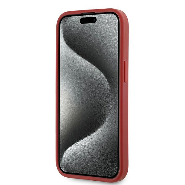 Karl Lagerfeld dėklas iPhone 15 / 14 / 13 Diagonal Quilted Script, raudonas