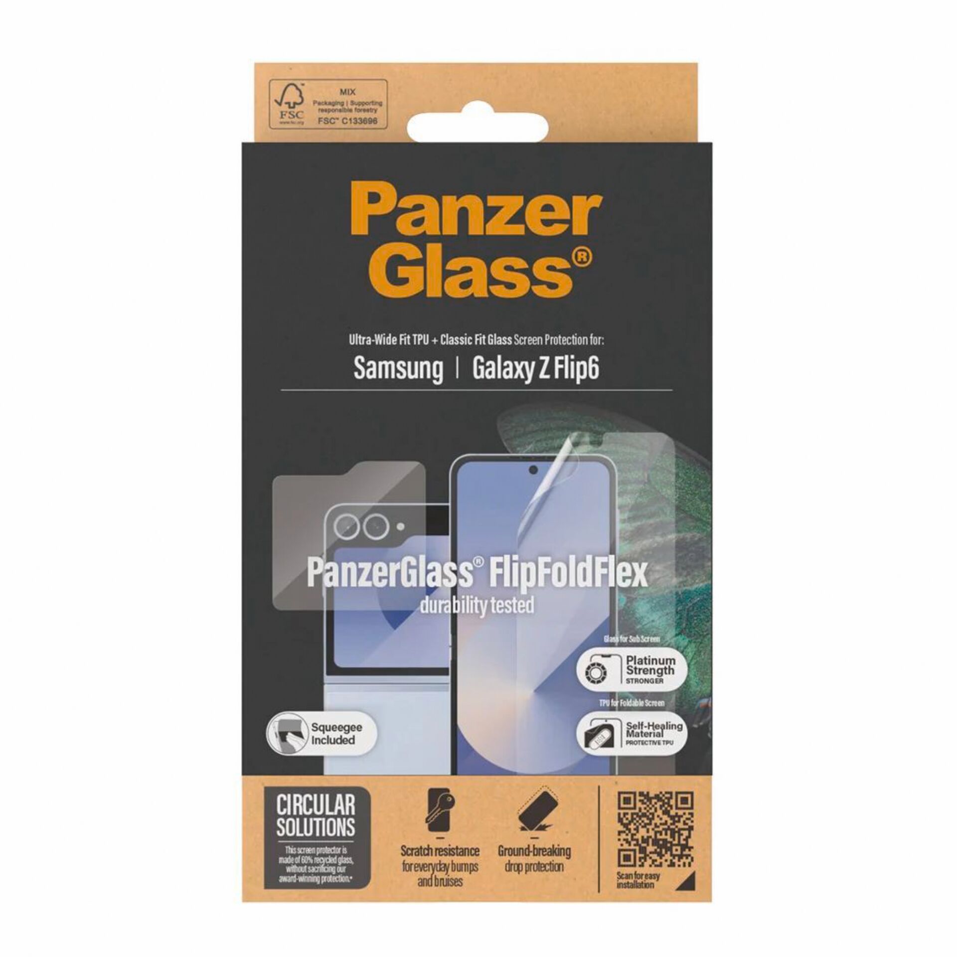 PanzerGlass 2-in-1 apsauginis stiklas ir plėvelė Samsung Galaxy Z Flip 6