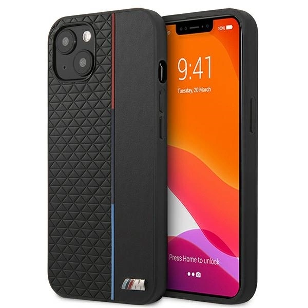 case cover BMW BMHCP13MTRTBK iPhone 13 6,1\" black hardcase M Collection Triangles