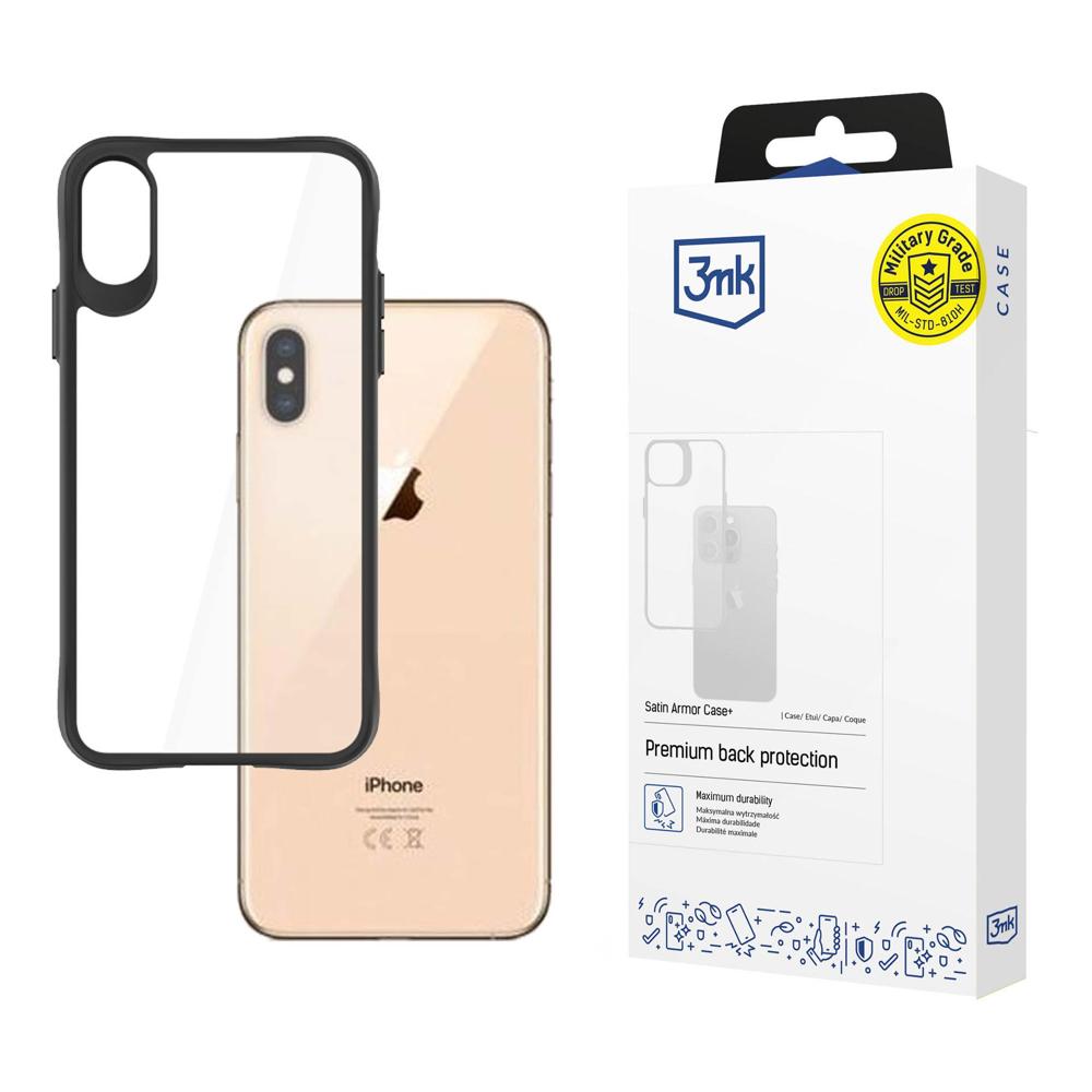 3mk Satin Armor Case+ for iPhone Xs Max, Transparent Black
