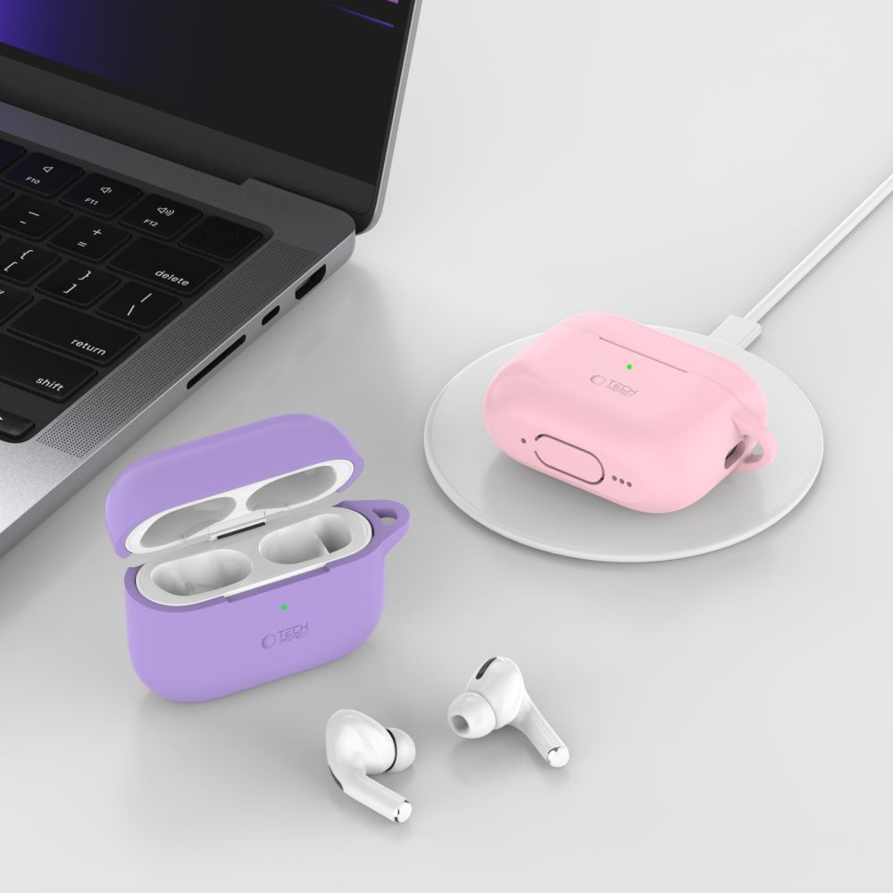 Tech-Protect Apple AirPods Pro 1 / 2 Case Silicone Hook, Pink