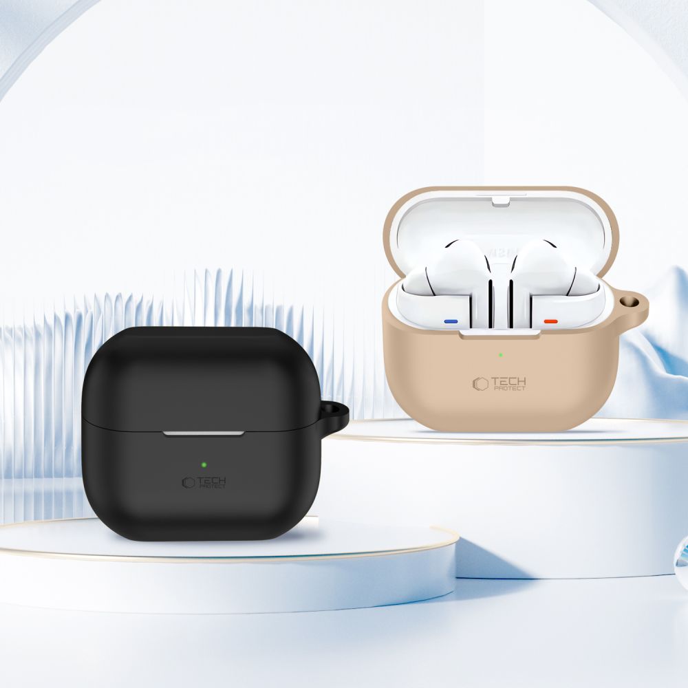 „Tech-Protect Silicone Hook“ dėklas, skirtas Samsung Galaxy Buds 3 / 3 Pro, juodas