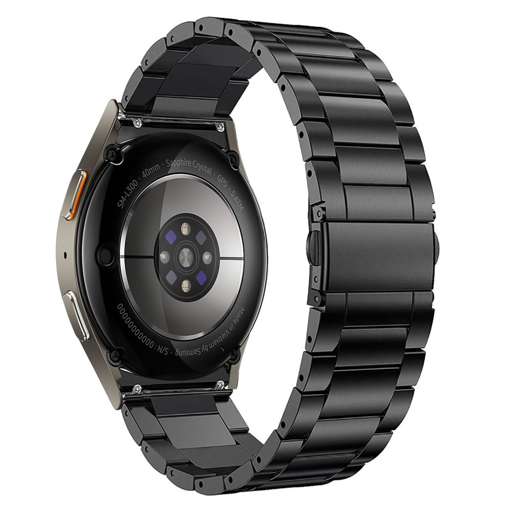 Tech-Protect plieninis dirželis Samsung Galaxy Watch 4 / 5 / 6 / 7 / FE, juodas