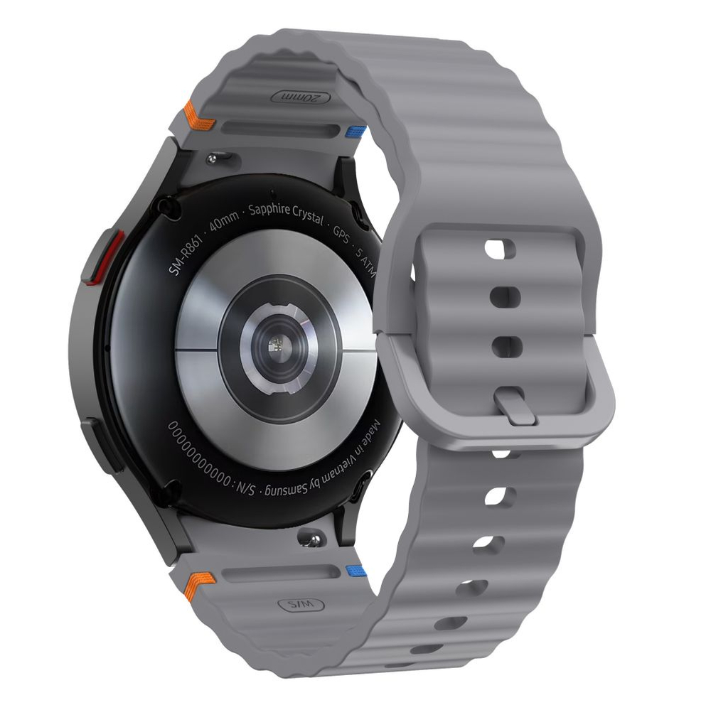 \"Tech-Protect\" silikoninis dirželis Samsung Galaxy Watch 4/5/6/7/FE, pilkas