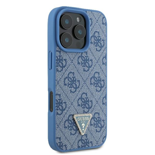 Guess Crossbody 4G Metal Logo dėklas iPhone 16 Pro Max, mėlynas