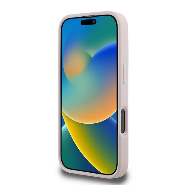 Karl Lagerfeld dėklas iPhone 16 Pro Max Diagonal Quilted Script, rožinis