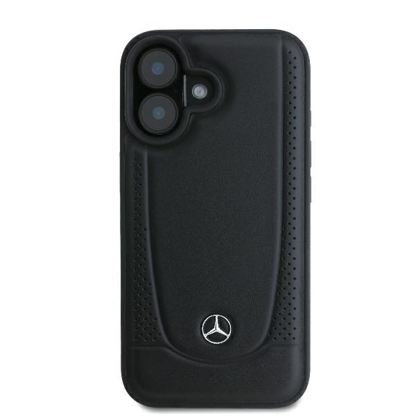 Mercedes-Benz Leather Urban dėklas skirtas iPhone 16 Plus, juodas
