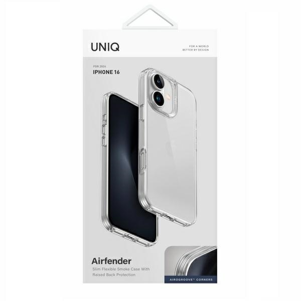 UNIQ Air Fender case for iPhone 16 - transparent