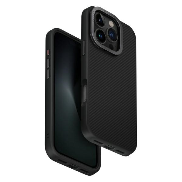 Uniq Keva Max Magclick dėklas iPhone 16 Pro telefonui, juodas