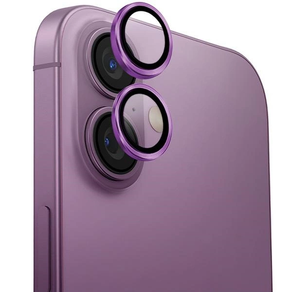 UNIQ Optix Aluminum Camera Lens Protector with applicator for iPhone 16 / Plus - pink