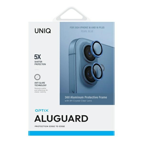 UNIQ Optix Aluminum Camera Lens Protector with applicator for iPhone 16 / Plus - beige