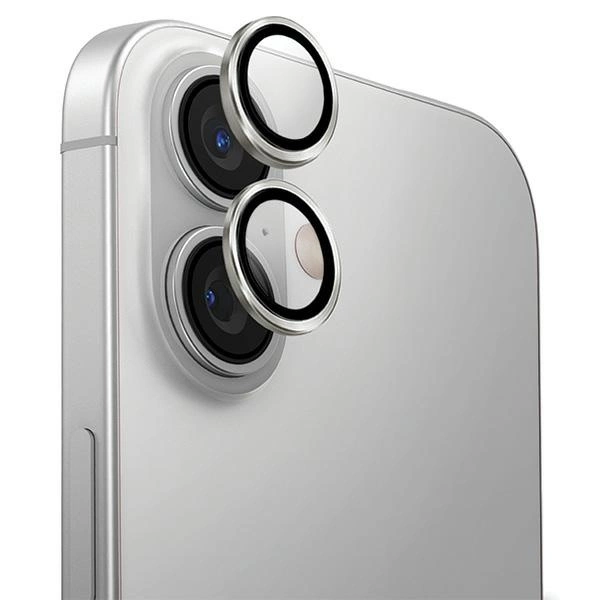 UNIQ Optix Aluminum Camera Lens Protector with applicator for iPhone 16 / Plus - silver