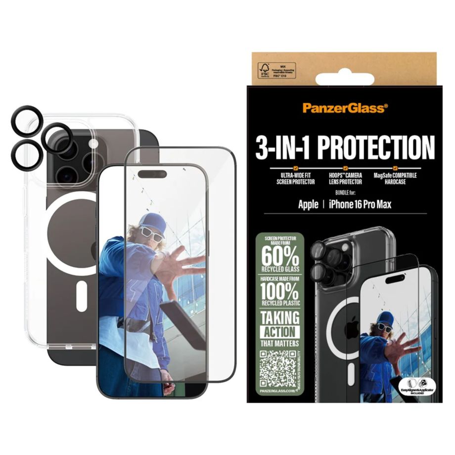 PanzerGlass 3-in-1 apsaugos rinkinys iPhone 16 Pro Max telefonui