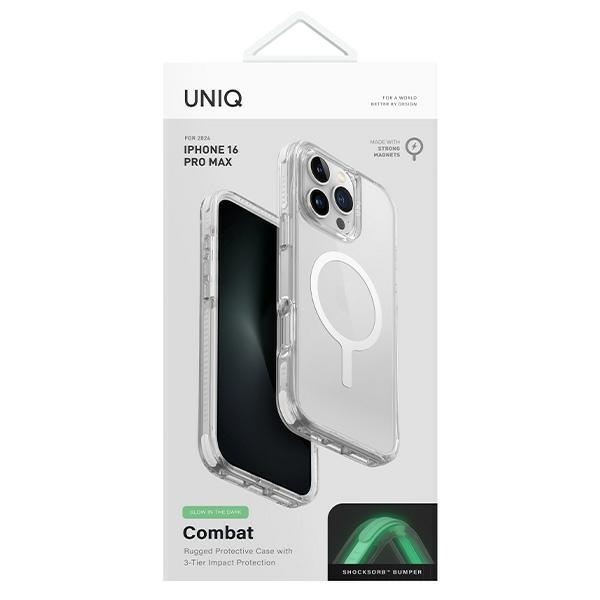 Uniq Combat iPhone 16 Pro Max 6.9" Magclick Charging case white/lume white