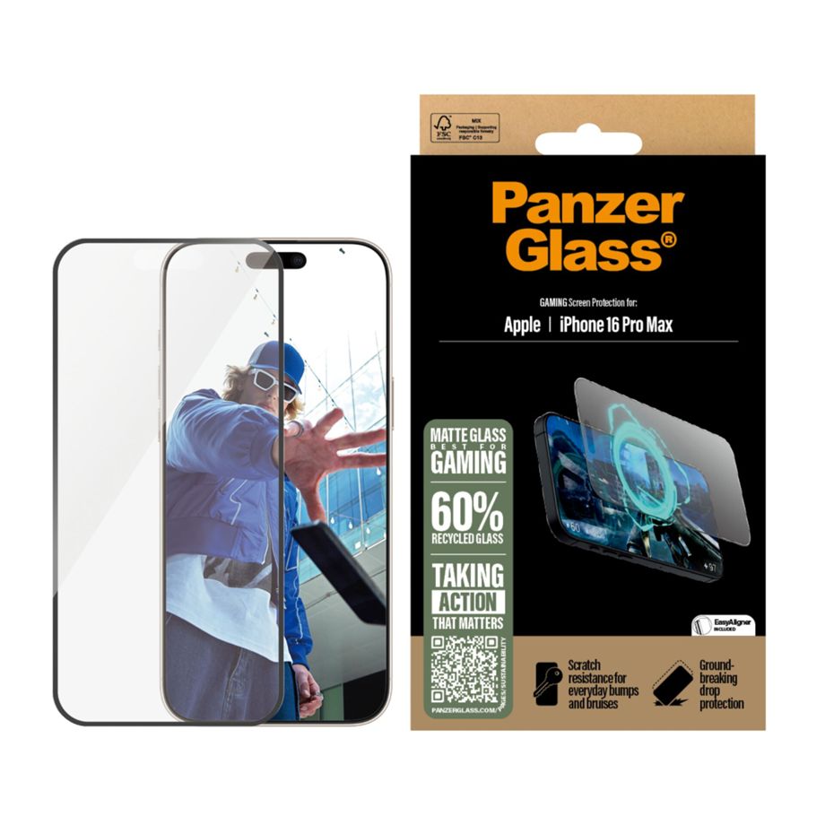 PanzerGlass iPhone 16 Pro Max Gaming apsauginis stiklas, matinis