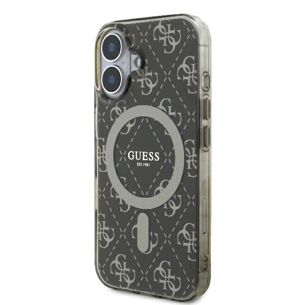 Guess dėklas iPhone 16 telefonui IML 4G Background MagSafe, rudas