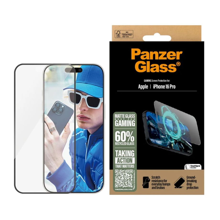Apsauginis stiklas PanzerGlass Gaming, skirtas iPhone 16 Pro 6.3\"