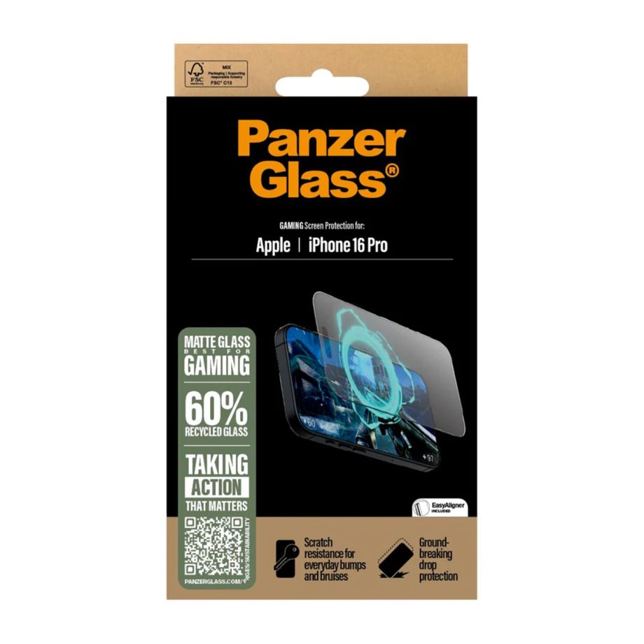 Apsauginis stiklas PanzerGlass Gaming, skirtas iPhone 16 Pro 6.3\"