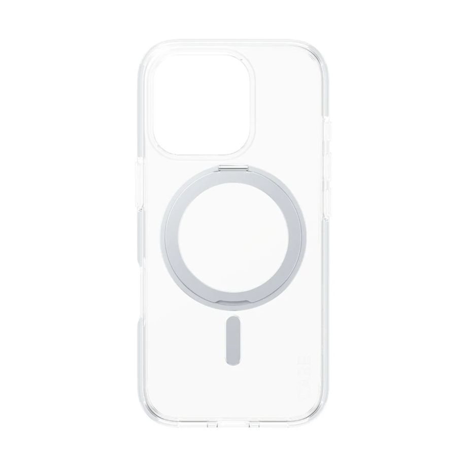 Dėklas CARE by PanzerGlass Feature Kickstand, skirtas iPhone 16 Pro permatomas / sidabrinis