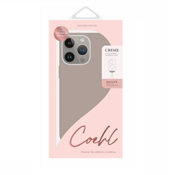 „Uniq Coehl Creme“ dėklas „iPhone 16 Pro Max“ su magnetiniu įkrovimu, pilkas